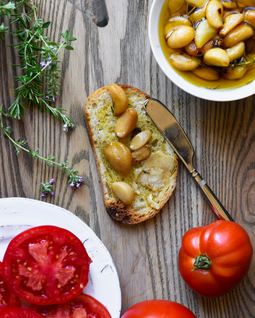 Tomato Toast with Garlic Confit Nourish Deliciously